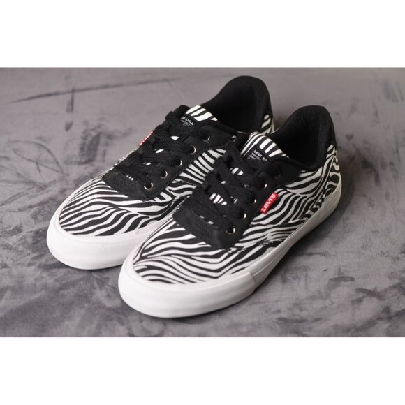New! Size: 6 Women | Levi's Unisex Naya M Zebra Sneaker | Black & White - Picture 8 of 13